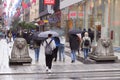 Pedestrian street during rain