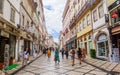 View of Pedestrian street of Rua Visconde da Luz in Coimbra, Portugal Royalty Free Stock Photo