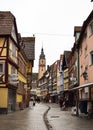 A pedestrian street in Tauberbischofsheim, Germany. Royalty Free Stock Photo