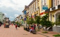 Pedestrian street Trekhsvyatskaya in center of city of Tver. Russia Royalty Free Stock Photo