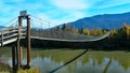 Pedestrian suspension bridge over the Nass River Royalty Free Stock Photo