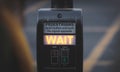 Pedestrian traffic light street London in the winter Royalty Free Stock Photo