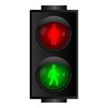 Pedestrian traffic lights icon, cartoon style