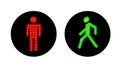 Pedestrian traffic lights red and green. Illustration on white background