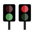 Pedestrian traffic lights. Stop sign. Danger symbol vector illustration. Stock image. Royalty Free Stock Photo