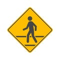Pedestrian Traffic Sign isolated on white background Royalty Free Stock Photo