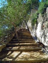 On this pedestrian trail you can find many stairways like ths one. Royalty Free Stock Photo