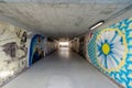 pedestrian tunnel under the train station in the town of Baixa da Banheira in the district of SetÃÂºbal