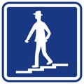 Pedestrian underpass, traffic sign. Vector icon