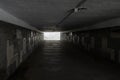 Pedestrian underpass tunnel dark empty and dangerous Royalty Free Stock Photo