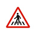 Pedestrian Vector Crossing Sign - Cautionary Traffic Symbol for Road Safety Royalty Free Stock Photo