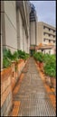 Pedestrian walk way in a building Royalty Free Stock Photo