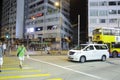 Pedestrian walk on yellow zebra