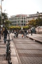 Bicycle lane in frankfurt Royalty Free Stock Photo