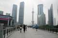 Pedestrian walkway in Lujiazui Shanghai