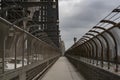 Pedestrian Walkway Sydney Harbour Bridge, Fenced path with nobody, Sydney Australia. Royalty Free Stock Photo