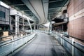 Pedestrian walkway in the Xinyi District, Taipei, Taiwan. Royalty Free Stock Photo