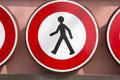 Pedestrian Warning Sign Royalty Free Stock Photo