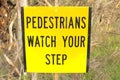 Pedestrian warning sign Royalty Free Stock Photo