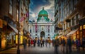 View towards imperial Hofburg palace in Vienna, Austria. Royalty Free Stock Photo