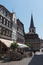 Pedestrian zone in the historic center of Lohr am Main, Germany