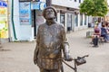 KALUGA, RUSSIA - AUGUST 2017: Monument to the Scientist Konstantin Tsiolkovsky with a bicycle