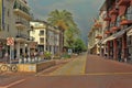 Pedestrianized street in Kemer Royalty Free Stock Photo