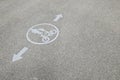 Pedestrians and bicycle lane road sign Royalty Free Stock Photo