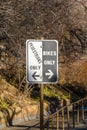 Pedestrians Only and Bikes Only road sign in Provo