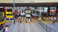 Pedestrians crossing at canal road, hong kong