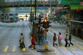 Pedestrians crossing in hong kong Royalty Free Stock Photo