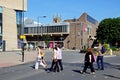 Pedestrians crossing the road, Derby. Royalty Free Stock Photo