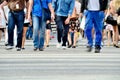 Pedestrians crossing street Royalty Free Stock Photo