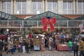 Pedestrians look at different stalls at Jubilee Market Hall Royalty Free Stock Photo