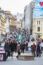 pedestrians on the Moscow street Kuznetsky most Royalty Free Stock Photo