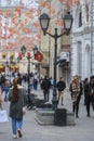 Pedestrians on the Moscow street Kuznetsky most Royalty Free Stock Photo