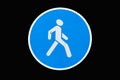 Pedestrians Only road sign isolated on black Royalty Free Stock Photo