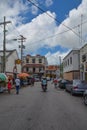 Pedestrians on the streets in the city center of Bridgetown, Barbados, Caribbean Royalty Free Stock Photo