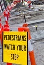 Pedestrians Watch Your Step Royalty Free Stock Photo