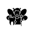 Pediatric dentistry black glyph icon