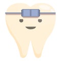 Pediatric dentistry icon cartoon vector. Medical implant