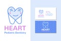 Pediatric Dentistry Logo with Heart and Business Card