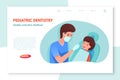 Pediatric dentistry service vector landing page