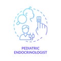 Pediatric endocrinologist blue gradient concept icon Royalty Free Stock Photo