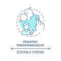 Pediatric endocrinologist turquoise concept icon Royalty Free Stock Photo