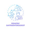 Pediatric gastroenterologist blue gradient concept icon