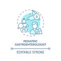 Pediatric gastroenterologist turquoise concept icon