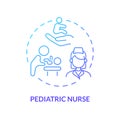 Pediatric nurse blue gradient concept icon