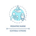 Pediatric nurse turquoise concept icon