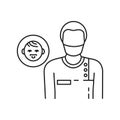 Pediatric surgeon black line icon. Doctor for children. Medical service and treatment children. Pictogram for web page, mobile app